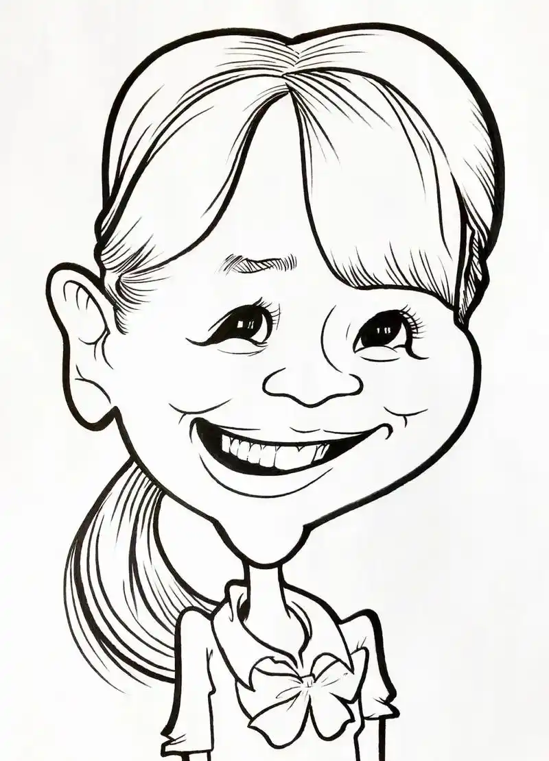 看随州美术教师金丽将真人肖像画成漫画