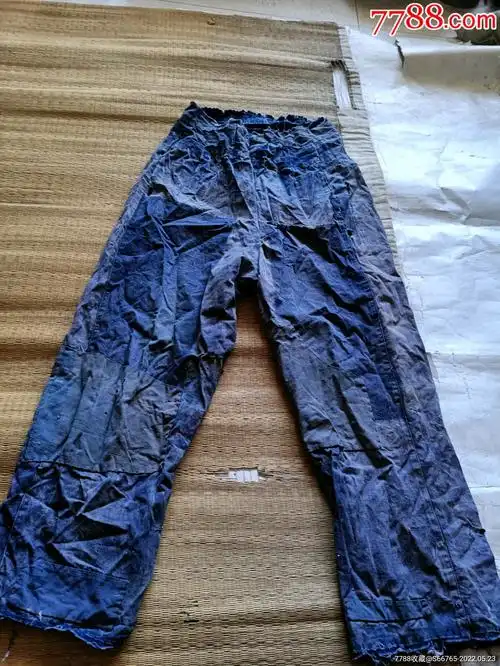 怀旧老手工补丁拼接布落色棉布裤