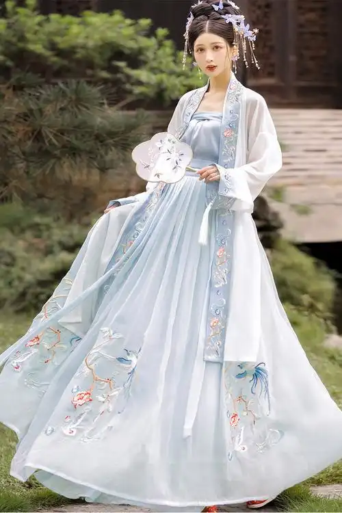 玉术旗舰店的优惠券大全—玉术原创汉服女凤鸾宋制长褙子齐腰襦裙宋抹