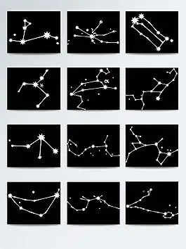 简约扁平十二星座图