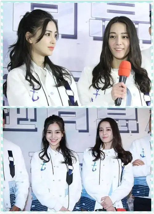 热巴是忘记带口红了吗和全妆的杨颖站一起看不出小了3岁