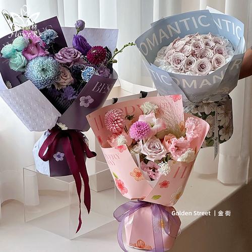 七夕情人节鲜花包装纸国风七夕纸后花园花艺纸爱心纸花店花束材料