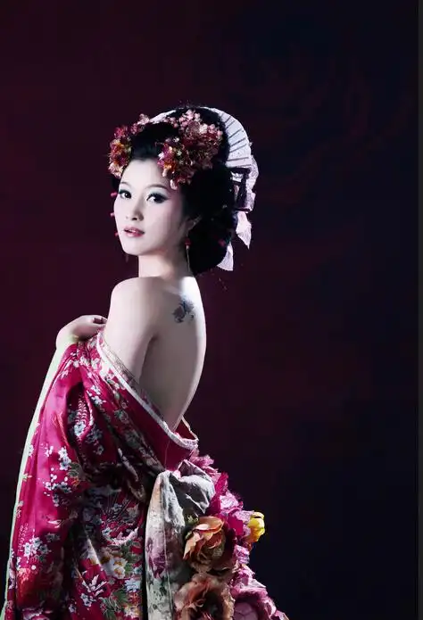 娇艳诱人的风情古装模特美女纹身图片图片