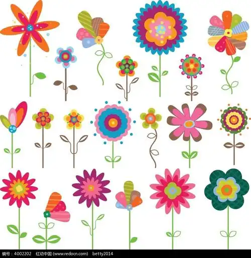 不同样式的花朵矢量素材