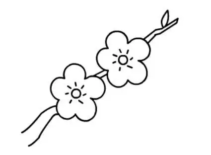 梅花植物简笔画 梅花简笔画 - 儿童简笔画大全