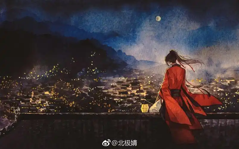 手绘古风红衣人物画师见水印 - 堆糖,美图壁纸兴趣社区