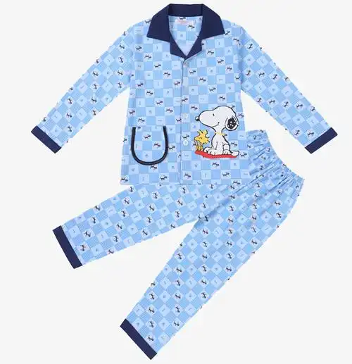 儿童睡衣男春秋款卡通史努比纯棉