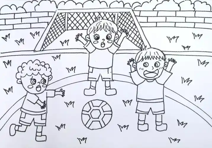 中班幼儿体育活动创设简笔画