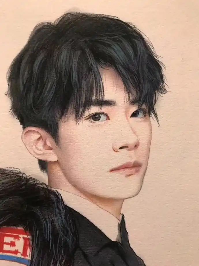 易烊千玺手绘画像步骤图,粉丝超爱的千玺手绘图