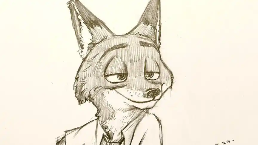 卡通速写:疯狂动物城 3,尼克·王尔德