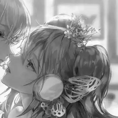 二次元黑白动漫闺蜜头像一对