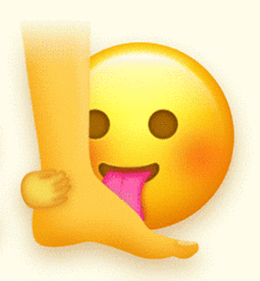 色批emoji小黄脸舔脚gif动图-舔脚gif表情包