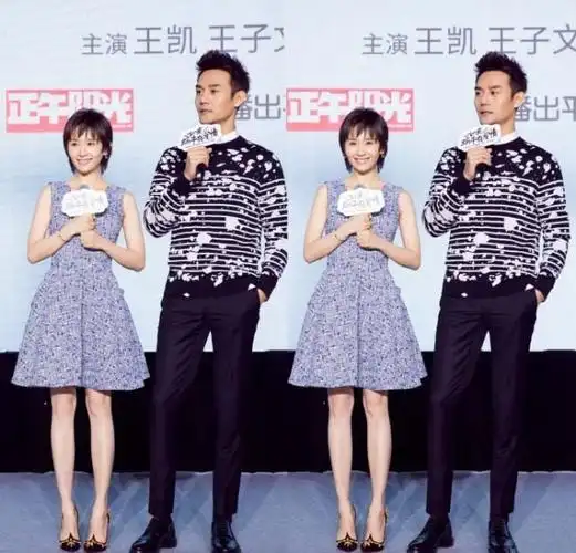 穿着高跟鞋和182cm的王凯站在一起身高差还是很大,但是78斤的体重还是