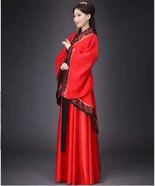 新款古装汉服双绕曲裾唐装表演服 国学成人礼 汉服女古代演出服装