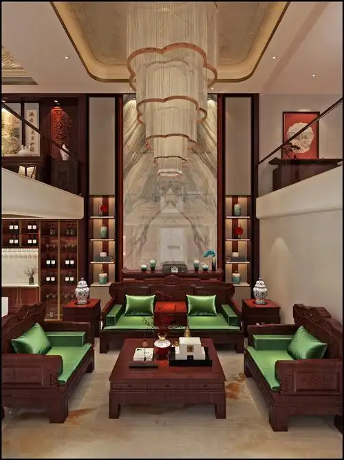 济南杨柳春风别墅630平新中式装修风格效果