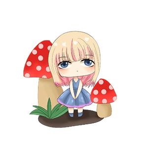 动漫女生呆萌蘑菇可爱卡通手绘q版人物头像