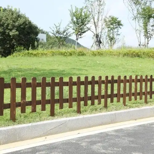 碳化木围栏防腐木护栏庭院围栏花园栅栏草坪护栏实木围栏护栏