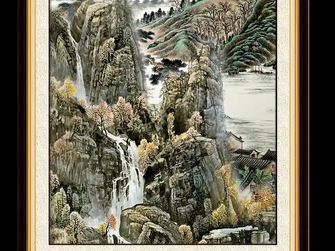 国画山水画风景画玄关壁画装饰画