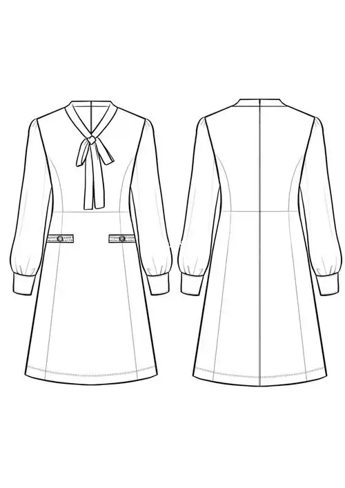 服装款式图|连衣裙款式图