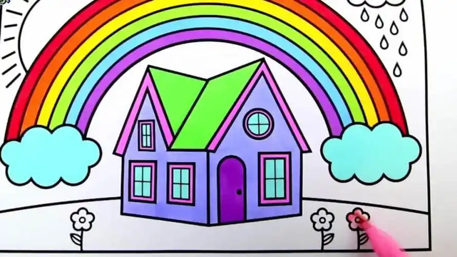 彩虹简笔画 彩虹简笔画彩色