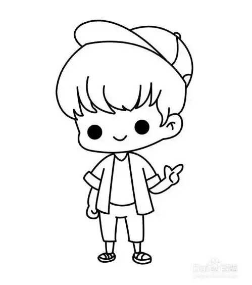 怎么画小男孩简笔画