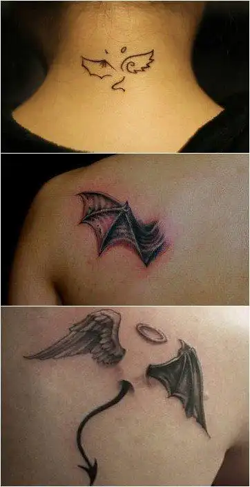 文艺风格小恶魔纹身女生小恶魔刺青