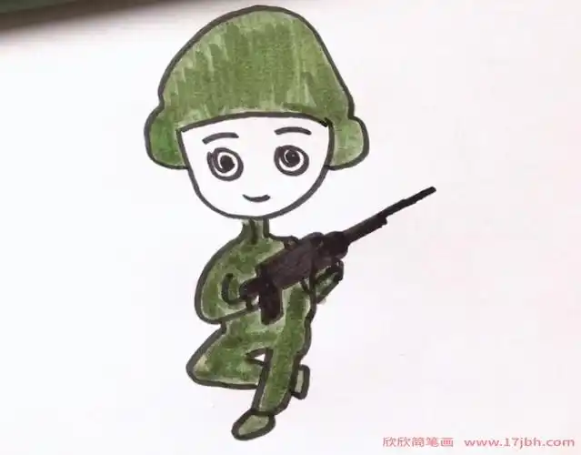 q版军人简笔画