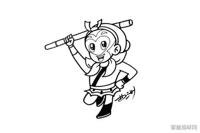 躺着的孙悟空简笔画