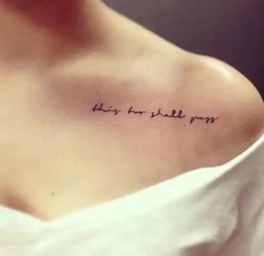 适合女生的锁骨小清新英文纹身刺青