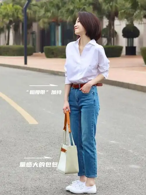 今年春天流行的"衬衫 牛仔裤",知性与休闲兼具,美到了骨子里