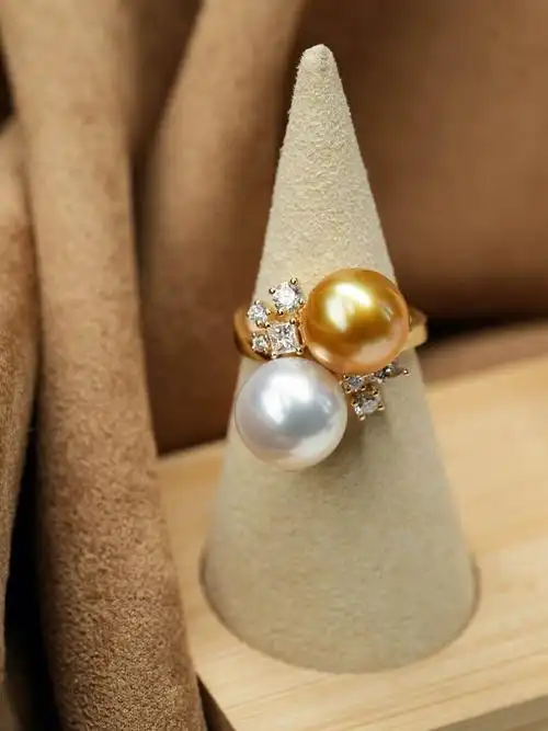 秋冬必备双珠珍珠戒指