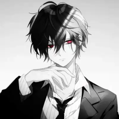 黑白动漫头像男红眼超好看只要你喜欢就拿走