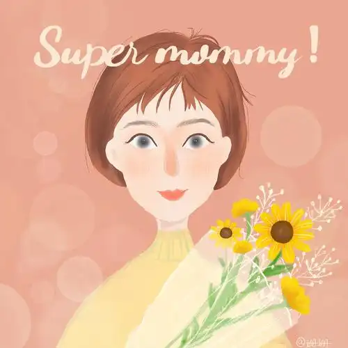 手绘母亲节头像