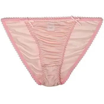 yousilk优丝珈桑蚕丝真丝三角内裤比基尼款女士真丝内衣 1s0a02 粉色