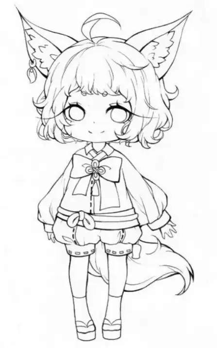 大量动漫素材线稿,q版人物,男女动漫人物素材,快来练习吧!