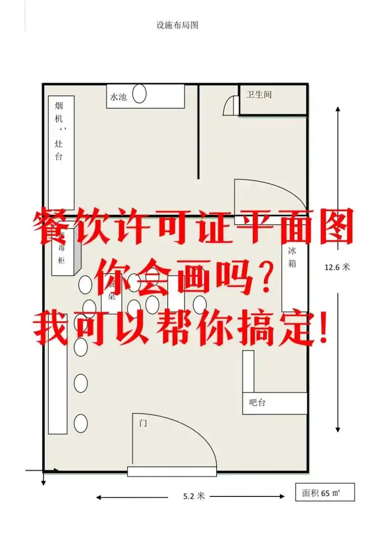 许可证都需要的平面图你会画吗?我帮你搞定.小餐饮许可证 食品 - 抖音