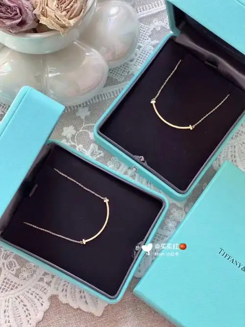 tiffany笑脸项链玫瑰金色