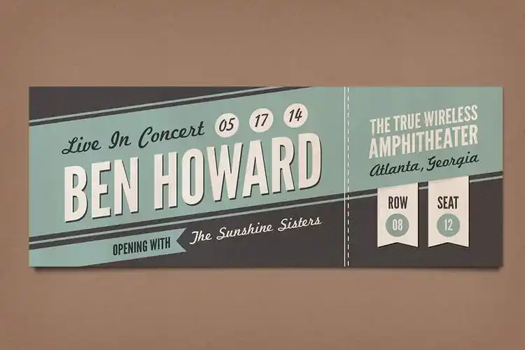 复古怀旧演唱会门票模板retroconcerttickettemplates