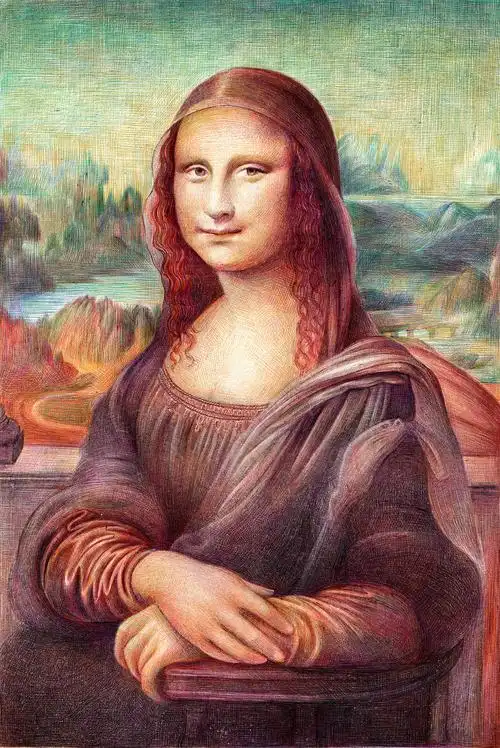 圆珠笔绘蒙娜丽莎