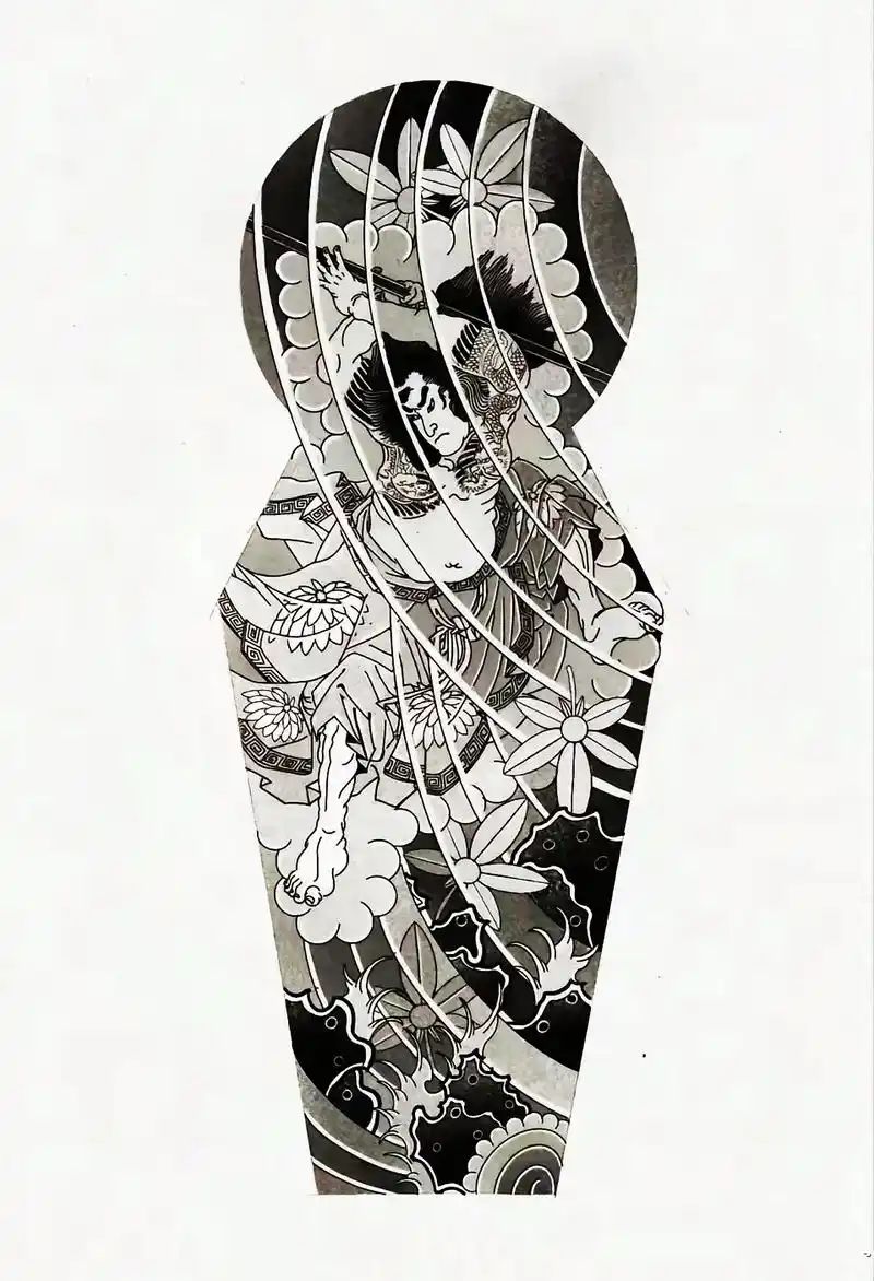 花臂素材.#tattoo #手稿分享 #纹身图案手稿 #大数 - 抖音