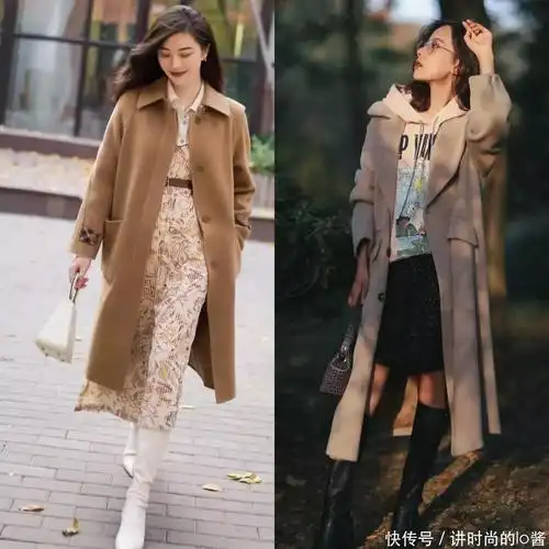 果然大衣还是和裙子最合拍今年流行这样穿美得优雅体面