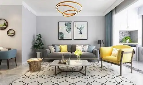 我们设计师用简单的颜色搭配出一个好看的客厅