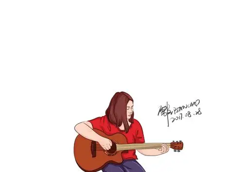 弹吉他的女孩|插画|商业插画|我是雪茄 - 原创作品 - 站酷 (zcool)