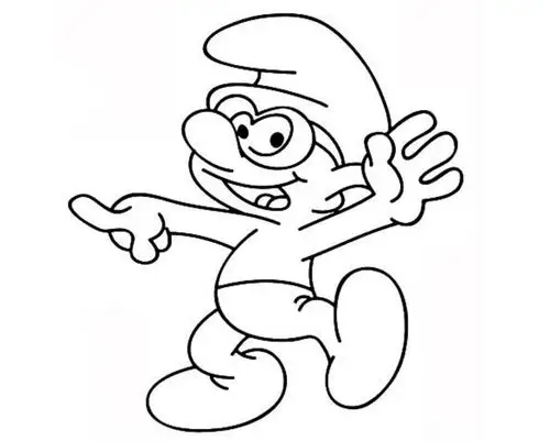 机智的蓝精灵-动漫简笔画图片大全 蓝精灵简笔画