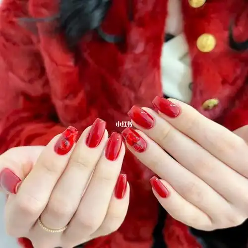 新年美甲  #合肥美甲店  #新年  #美甲  #美甲分享  #红色极光钻