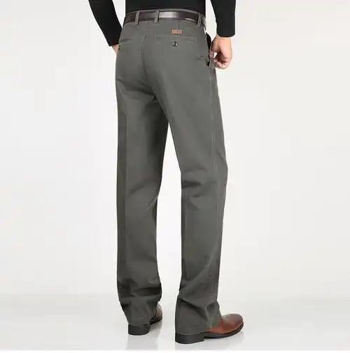 菲斯蓝高档加肥加大码男西库裤胖子肥佬穿的秋冬厚款中老年男士休闲裤