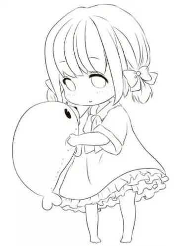 【黑白线稿】动漫人物线稿,女生漫画线稿