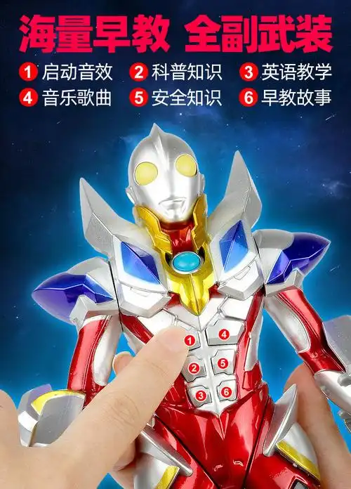 奥特曼玩具盔甲变形怪兽人偶模型套装礼物 中华超人-75公分学习机超人