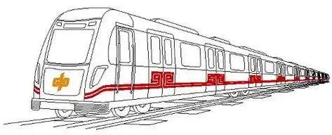 上海地铁15号线即将建成通车,设置车站30座地铁简笔画 地铁列车头简笔