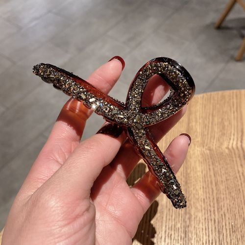 韩国水钻鲨鱼夹头饰发夹网红盘发新款后脑勺抓夹大号复古优雅发抓